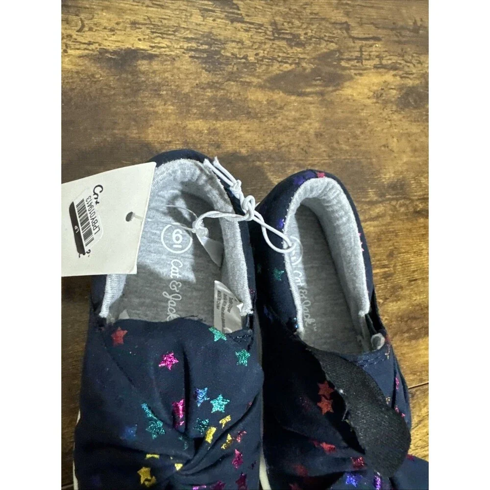 Cat & Jack Girl's Toddler Canvas Star Print Blue Size 6